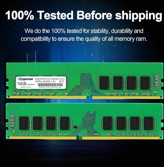 Memoria RAM Desktop 8GB DDR4-3200MHz PC4-25600U 288-PIN UDIMM CL21 12V 2Rx8