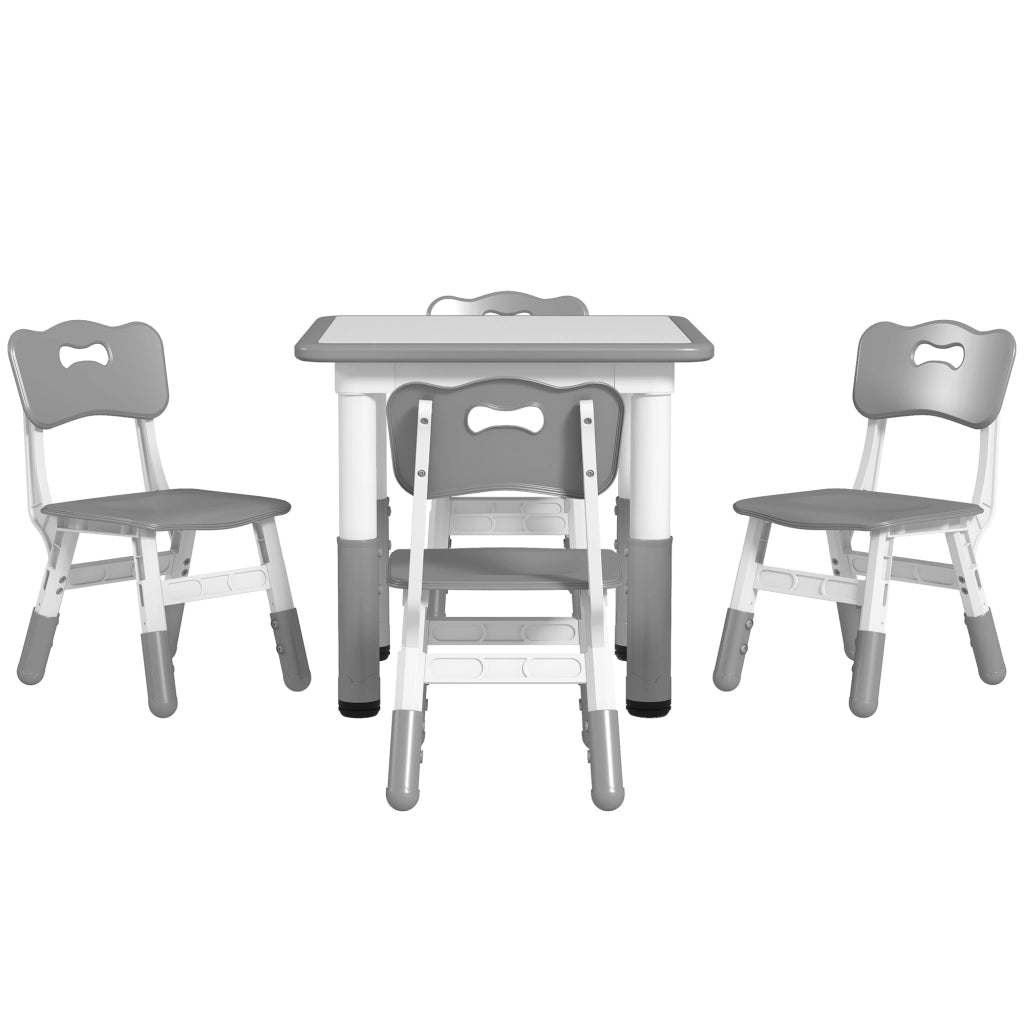 Set tavolo e sedie bambini regolabile ¨C Xylo ¨C 5 pezzi grigio