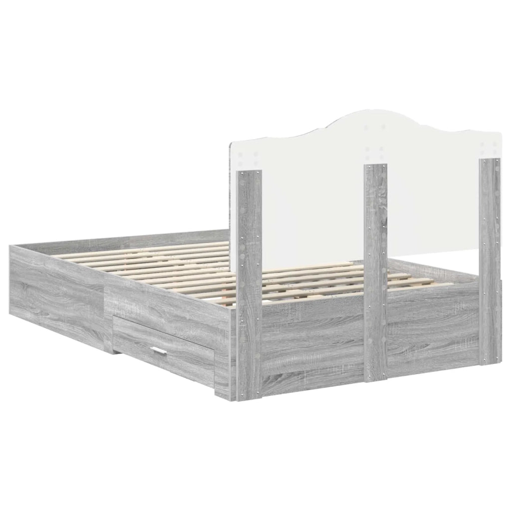 Struttura del letto con testiera Grigio Sonoma 120 x 190 cm 3413635
