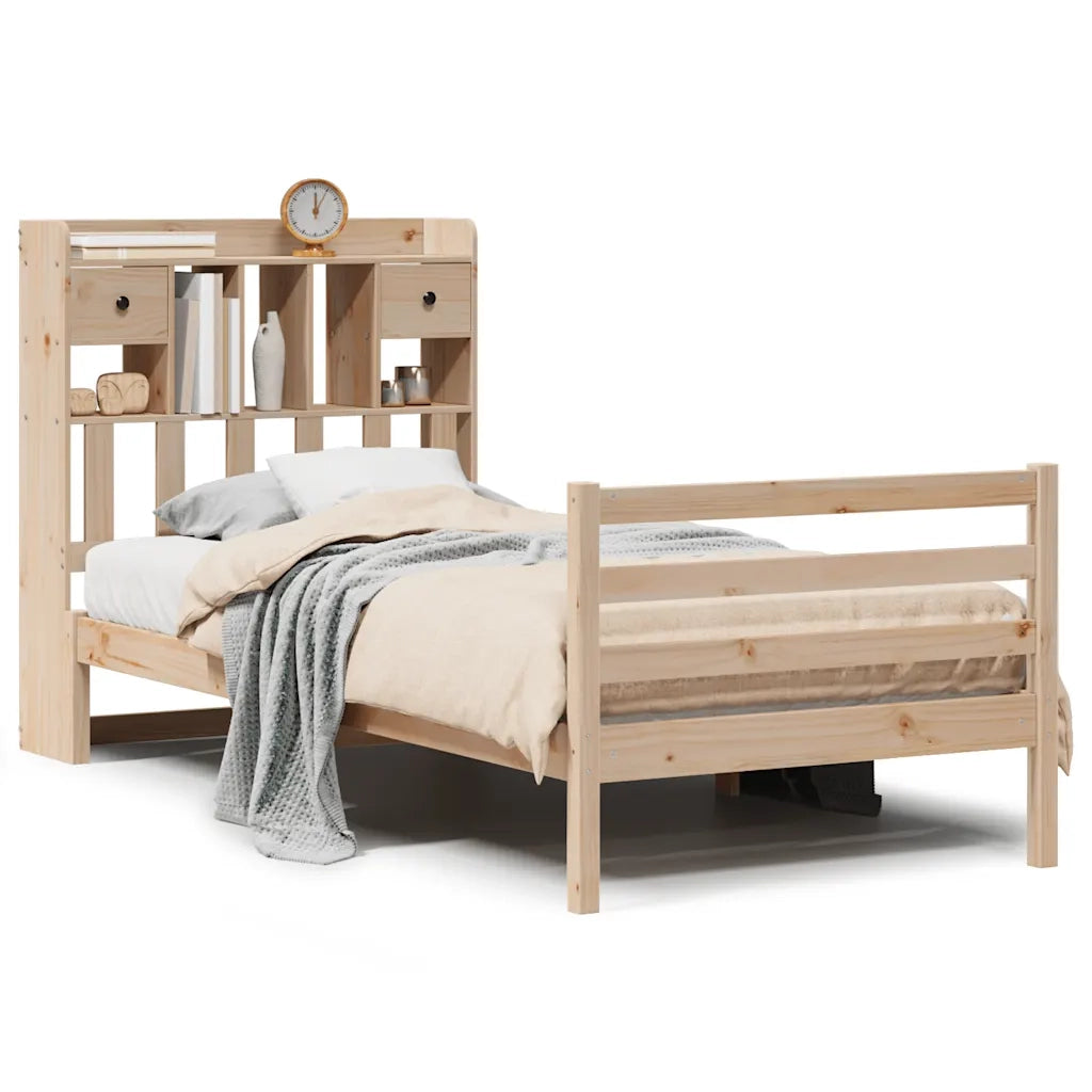 Letto Libreria senza Materasso 100x200 cm in Legno di Pino 3321934