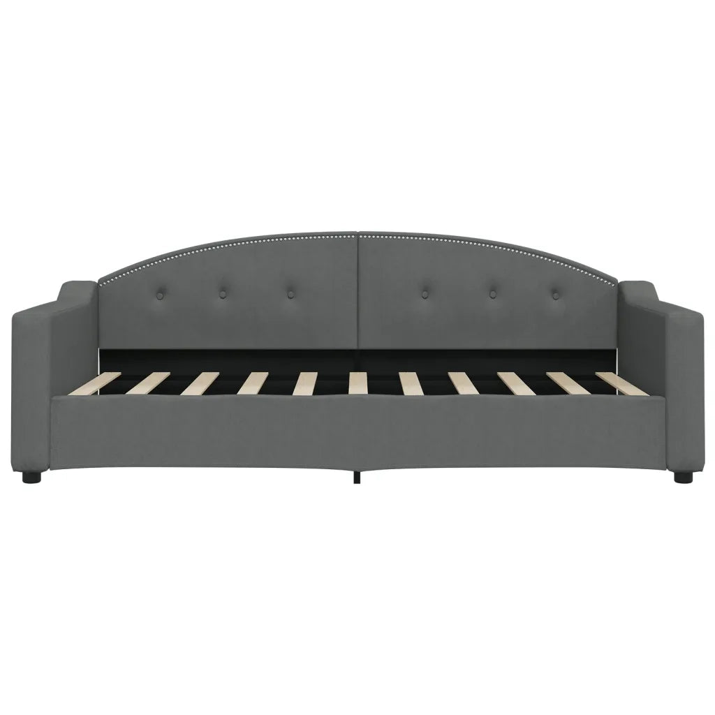 Divano Letto con Materasso Grigio Scuro 90x190 cm in Tessuto 3197523