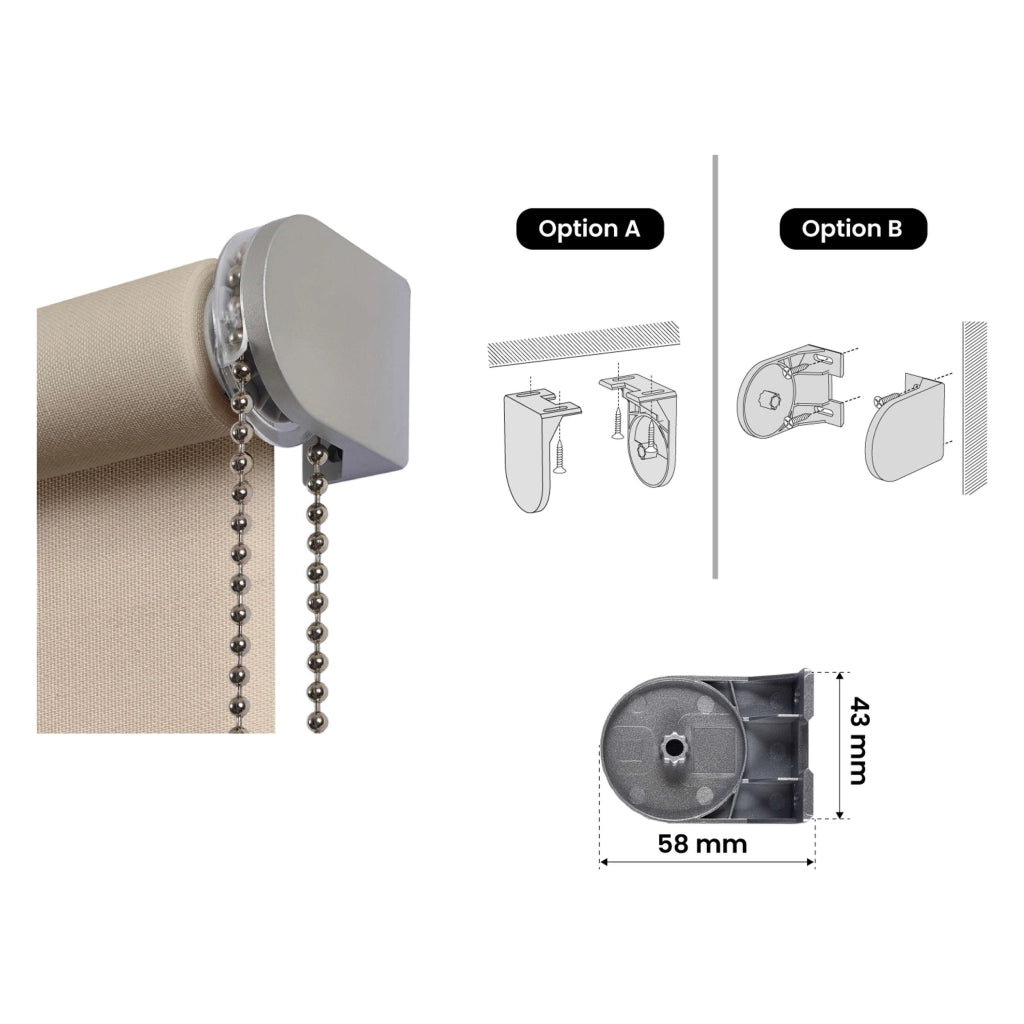Tenda a rullo traslucida Premium con finitura metallizzata Beige 160x250 cm