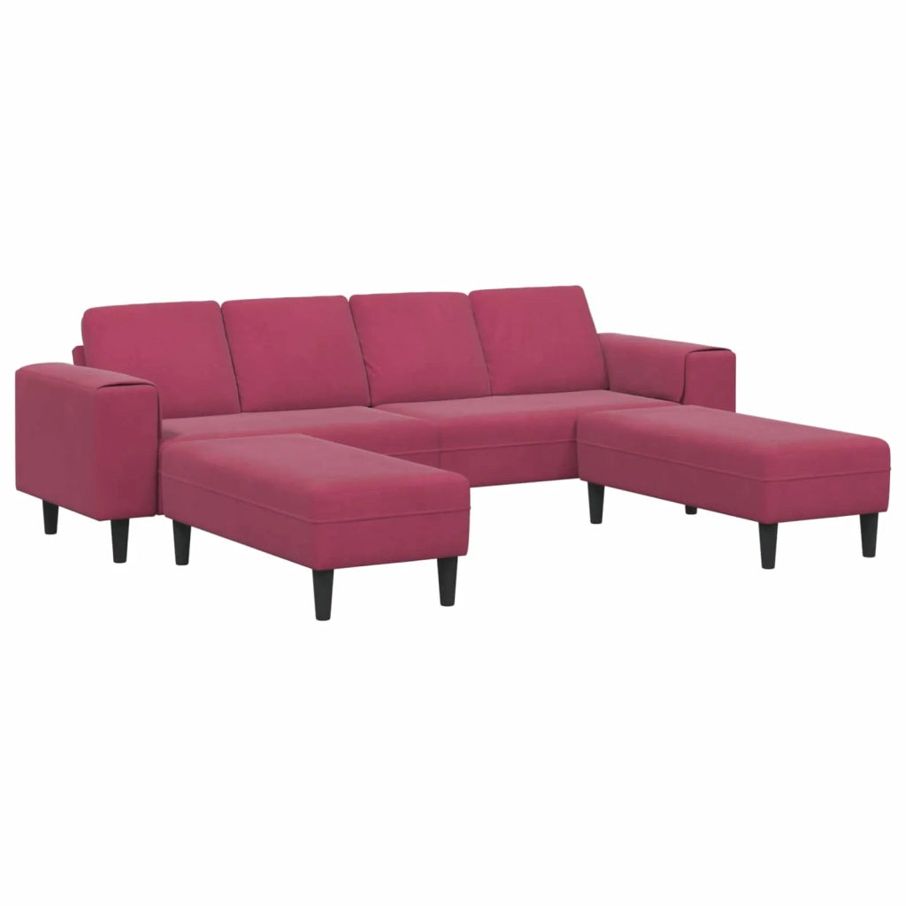 Divano per Soggiorno 3 pcs Rosso Vino 250 x 188 x 76 cm 3335126