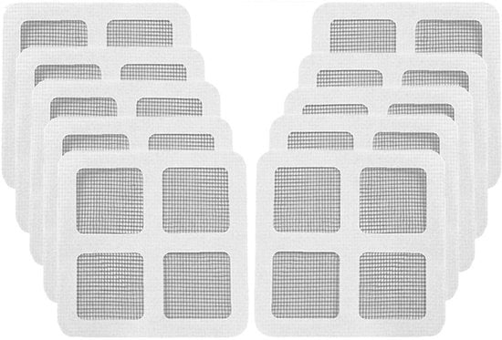 Tessuto per riparazioni - 10 pezzi - Autoadesivo - Ragnatela - Kit di riparazione - Per finestre di schermatura/reti da tenda - Adesivo self-supporting