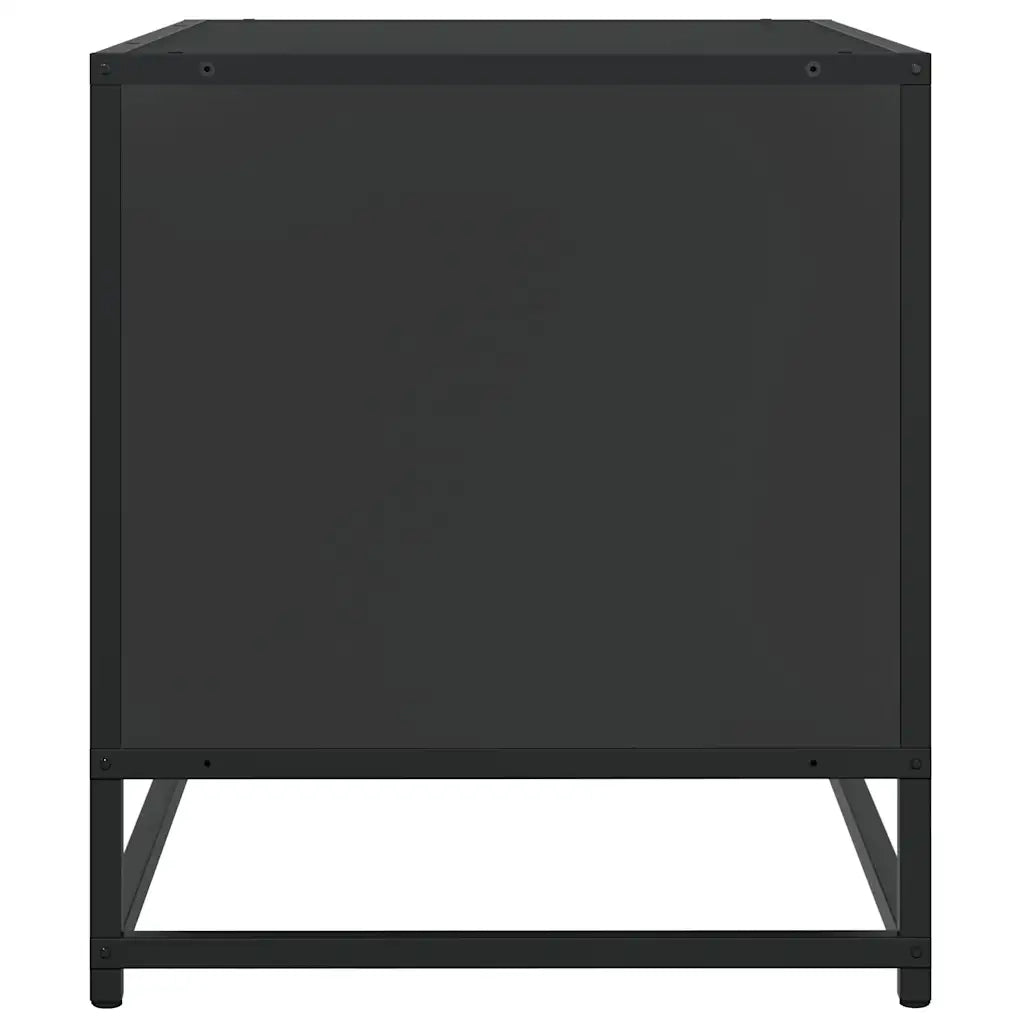 Mobile Porta TV-Mobile per TV-Credenza TV Nero 61x40x46 cm in Truciolato e Metallo