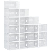 Sistema di organizzazione scarpe 18 pezzi ¨C Zephmum ¨C Bianco, Plastica, 28x36x21 cm