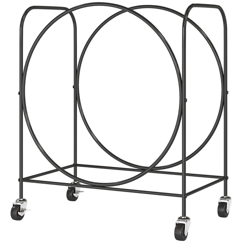 Portale legna con ruote ¨C Xylo ¨C metallo nero 51x30x60 cm per camino interno esterno