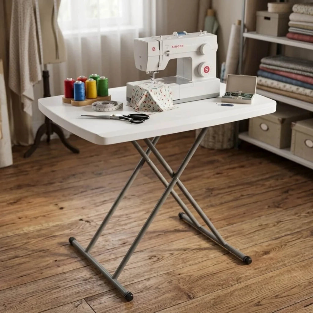 IDMarket - Tavolo pieghevole 77 cm regolabile in altezza in 3 posizioni URBANA per campeggio esterno interno