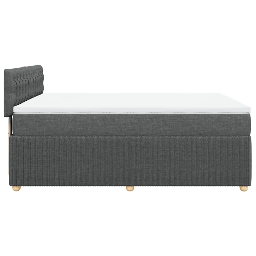Giroletto a Molle con Materasso Grigio Scuro 140x190 cm Tessuto