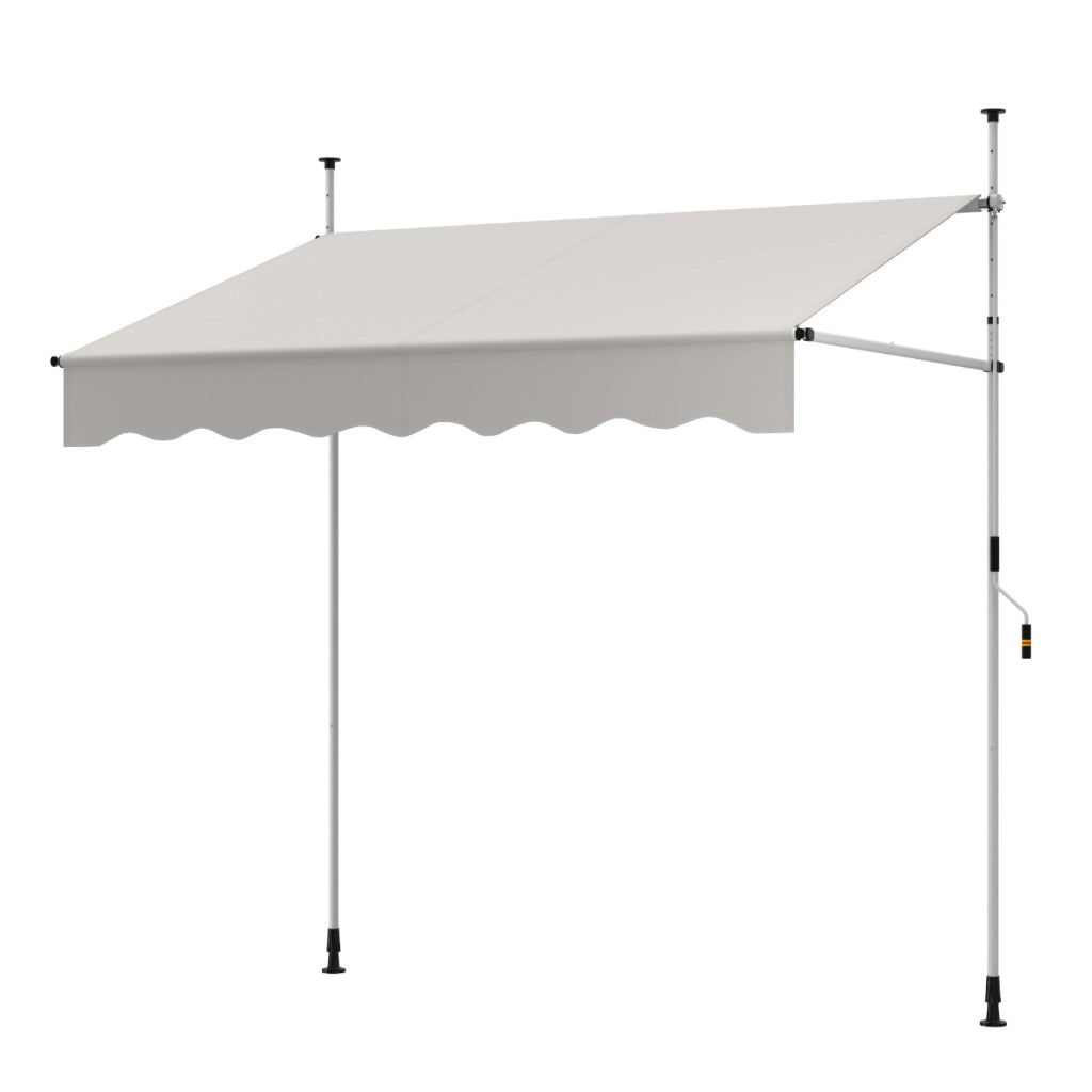 Tenda da sole regolabile in altezza con manovella per finestre e porte, Tenda da sole 200 x 300 cm Beige