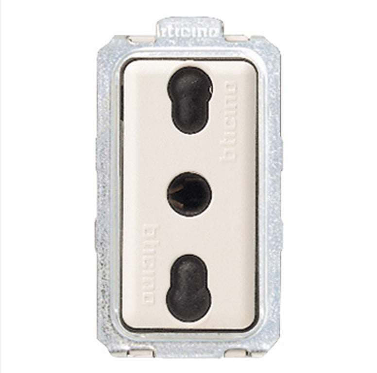 Presa bivalente bipasso 10/16a serie bticino magic art. 5180