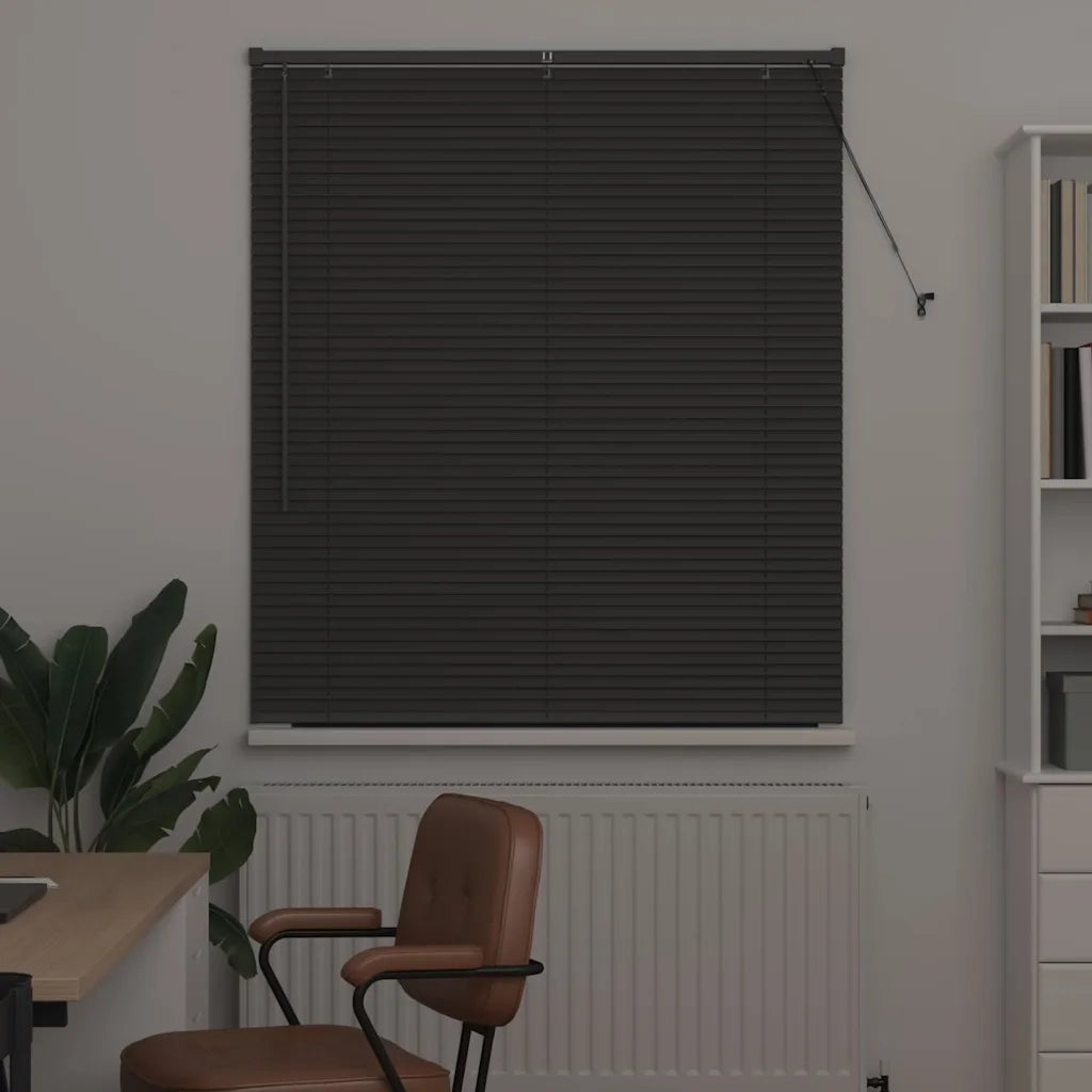 Tendaggi a Veneziana | Tenda a lamelle Grigio scuro 130 x 120 cm Alluminio