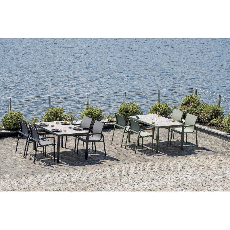 Dining Set Tarquinia Con 4 Sedie In Ferro Antracite Moia