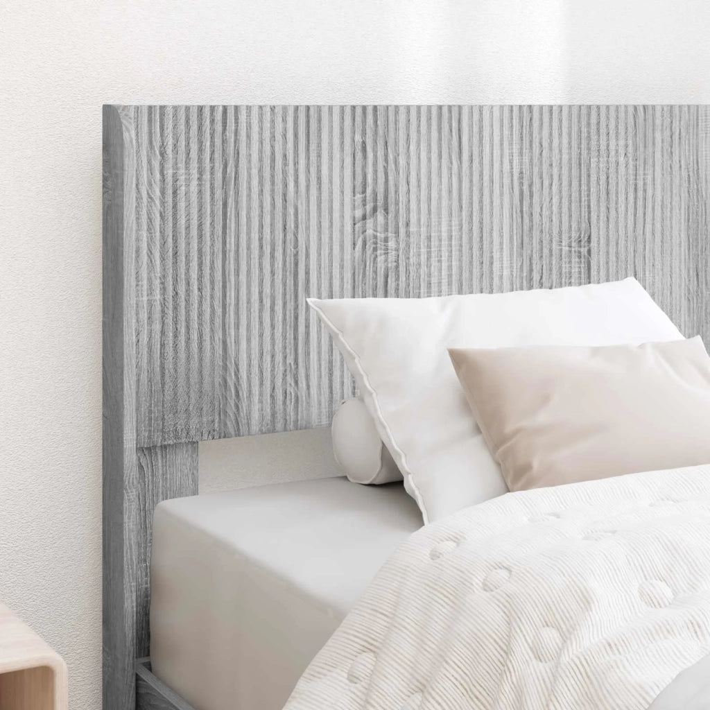 Letto singolo | Letto per adulti | Struttura del letto con stoccaggio e testata Sonoma grigio