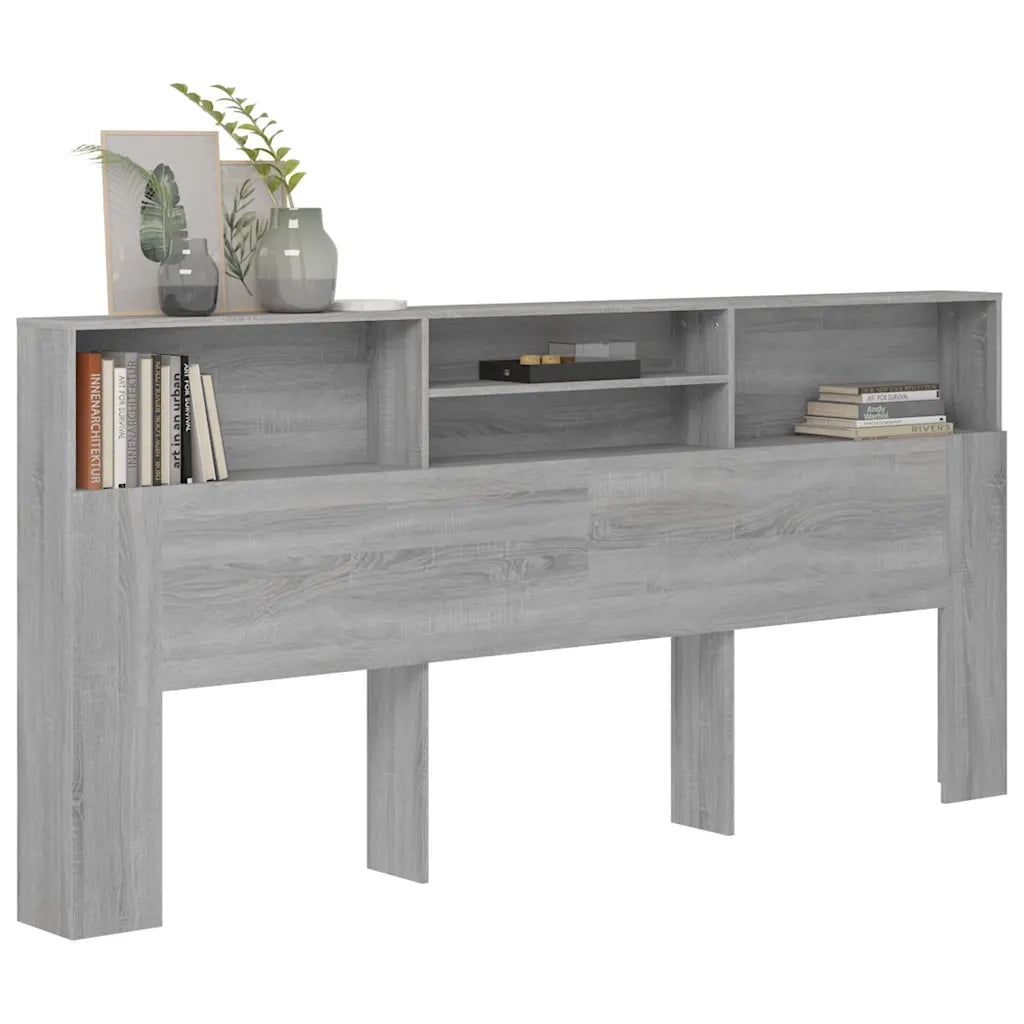 Testiera | Testata con Contenitore Grigio Sonoma 220x19x103,5 cm