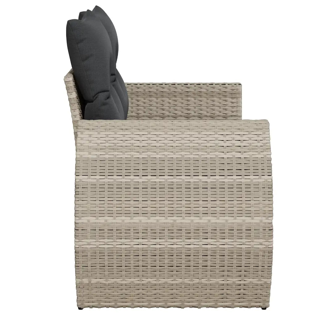 Divano da Giardino con Cuscini 2 Posti-Sofa da Giardino-Divano da esterno Grigio Chiaro Polyrattan 773872