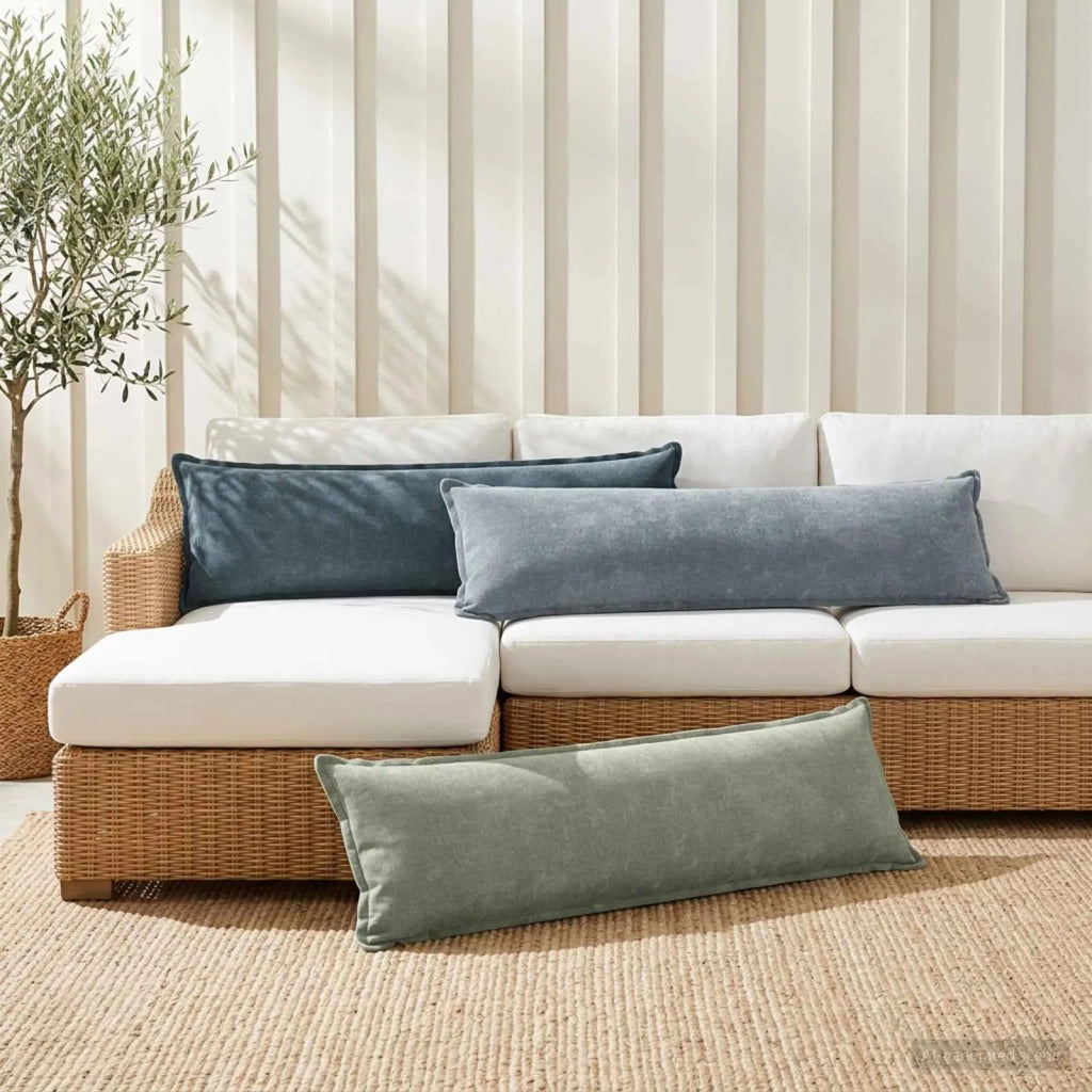 Federa 2 pz HOUTEN Blu 40 x 145 cm Tessuto Chenille 917247