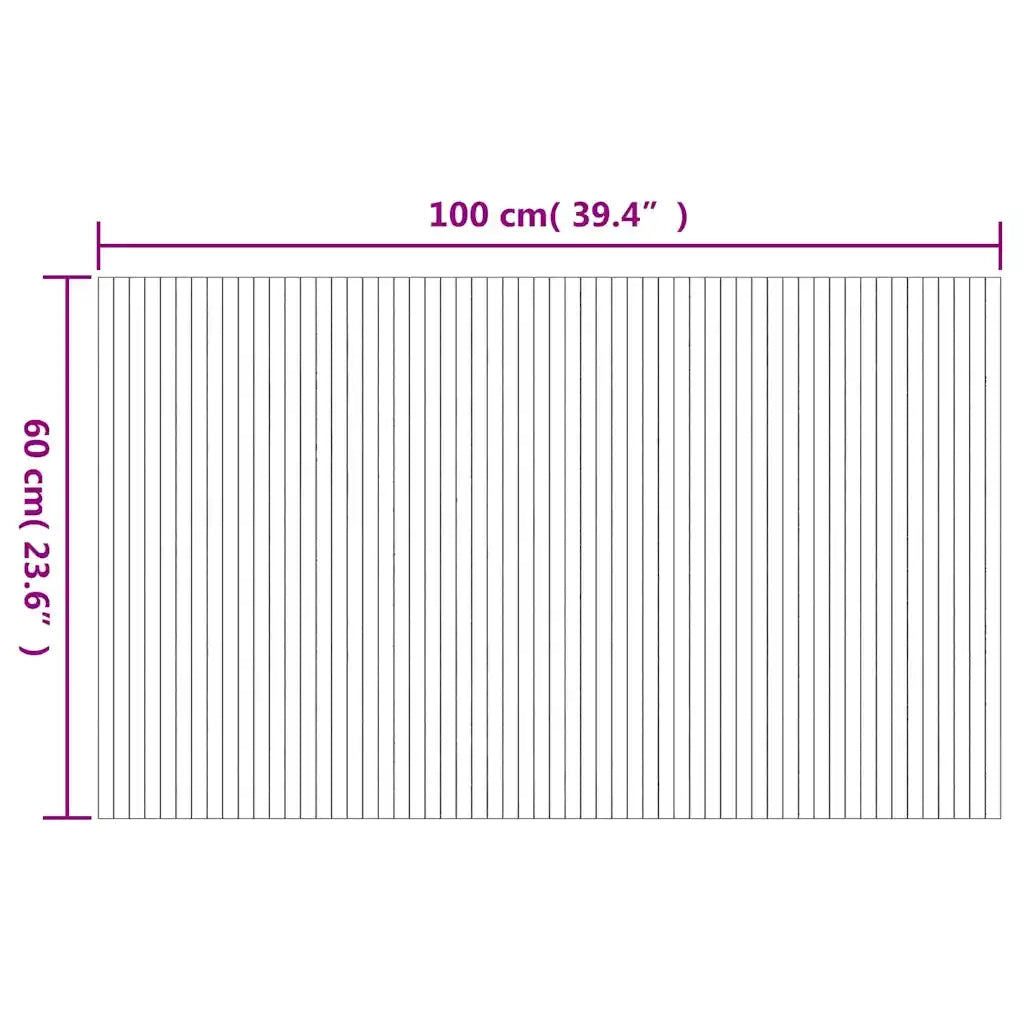Tappeto Rettangolare Marrone 60x100 cm in Bambù 376710