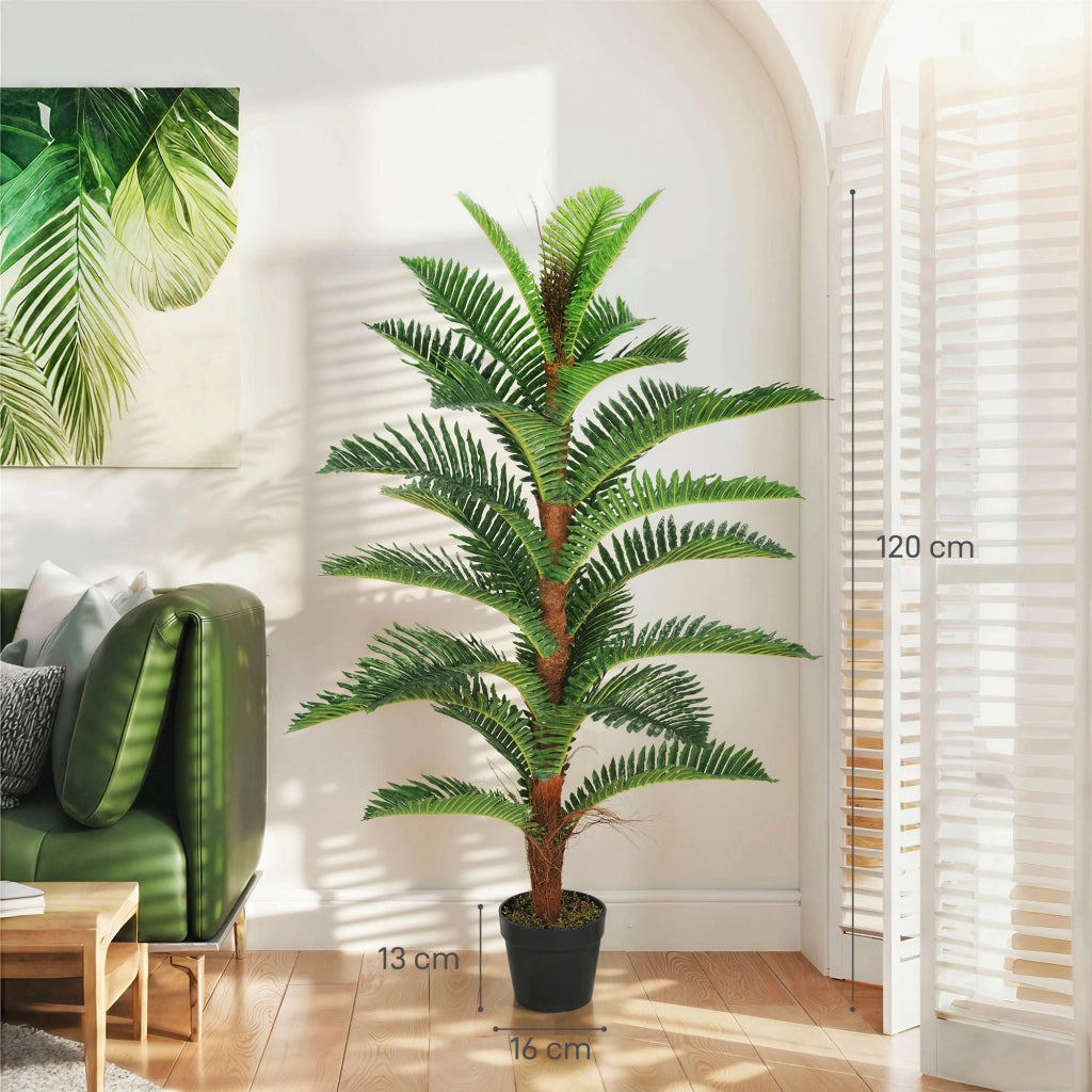 Palma Artificiale Decorativa ¨C Xylo ¨C 120 cm 24 Foglie Verde con Vaso