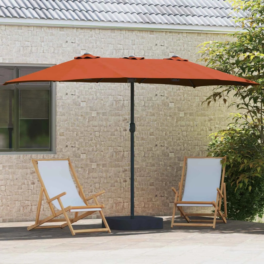 Ombrello da giardino-Ombrellone da spiaggia Terracotta 385 x 209 x 244 cm Poliestere