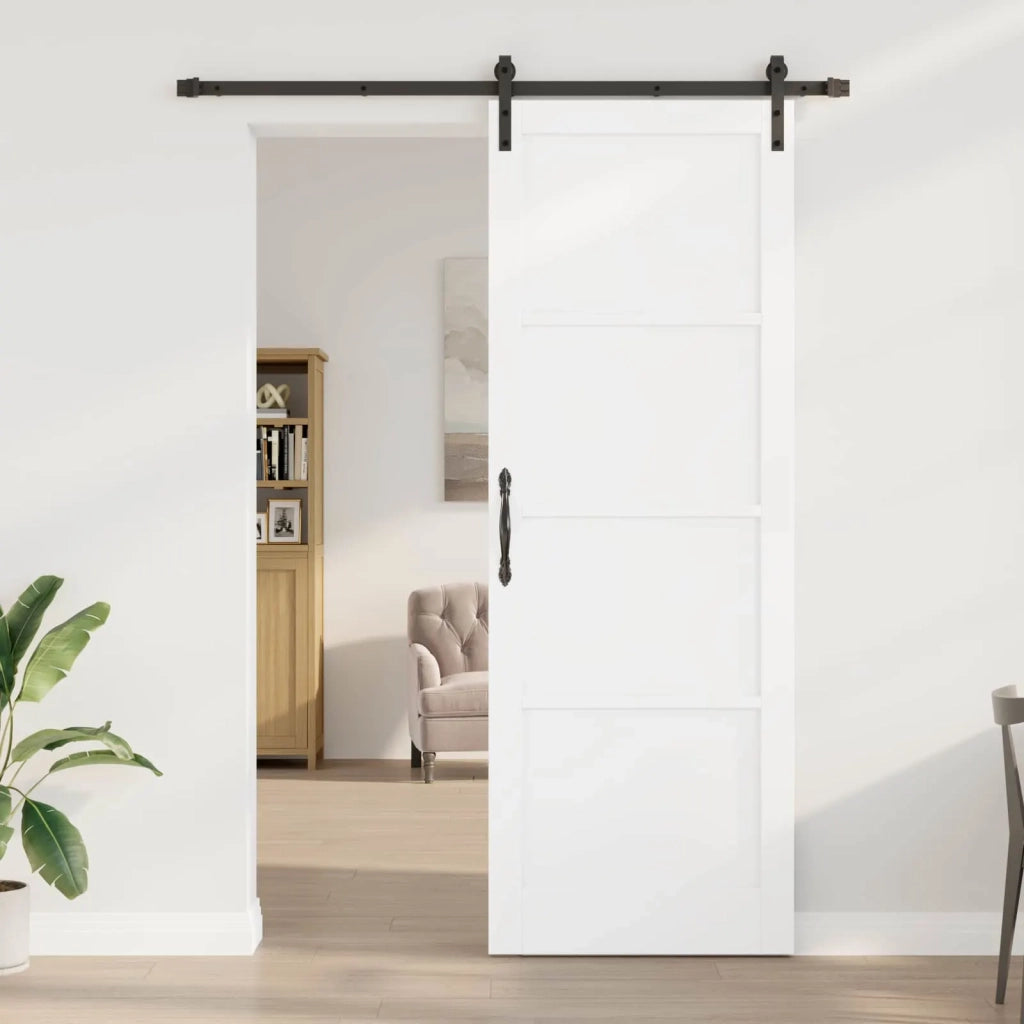 Porta scorrevole Bianco e Nero 83 x 232 cm 3445401
