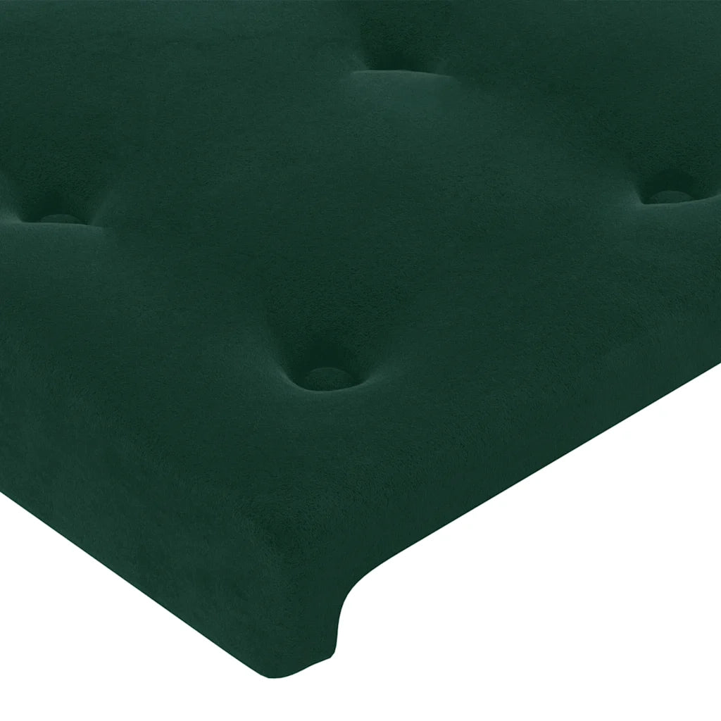 Testiera | Testata ad Orecchio Verde Scuro 183x16x78/88 cm in Velluto