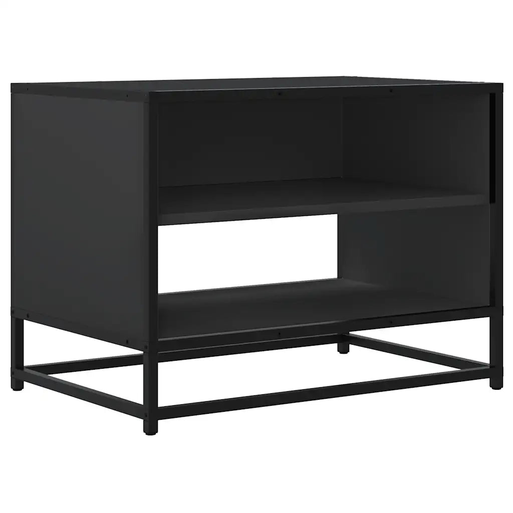 Mobile Porta TV-Mobile per TV-Credenza TV Nero 61x40x46 cm in Truciolato e Metallo