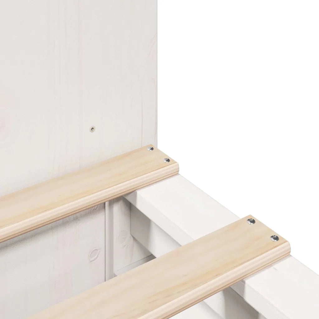 Letto Libreria senza Materasso Bianco 140x200 cm Legno Massello 3323876