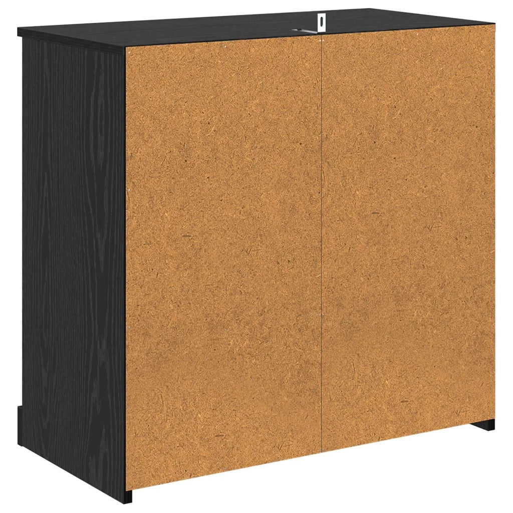 Credenza | Madia | Buffet da pranzo | Armadio da pranzo Rovere Nero 70 x 35,5 x 67,5 cm Legno multistrato