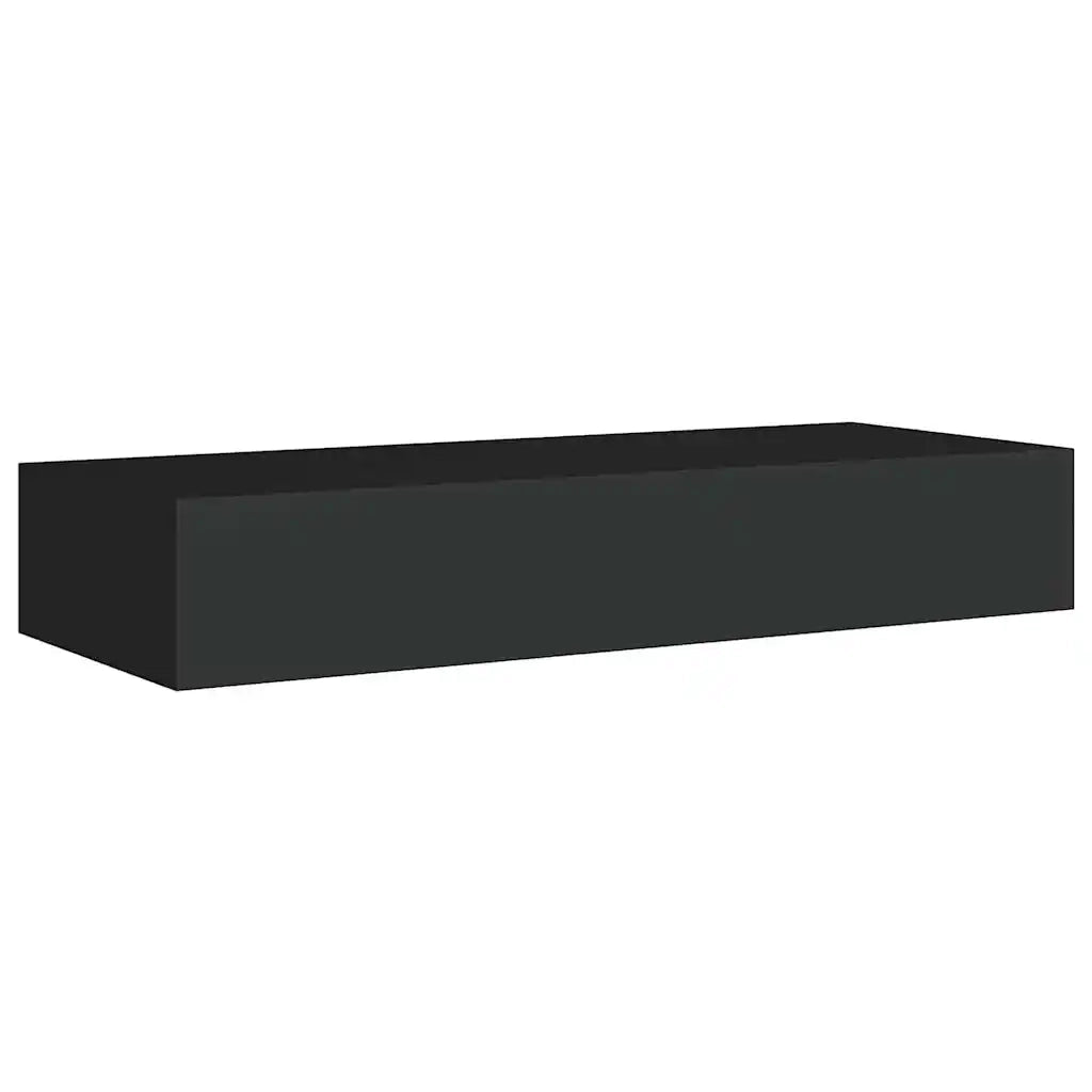 Scaffale con Cassetti da Parete | Mensola sospesa Nero 60x23,5x10 cm in MDF