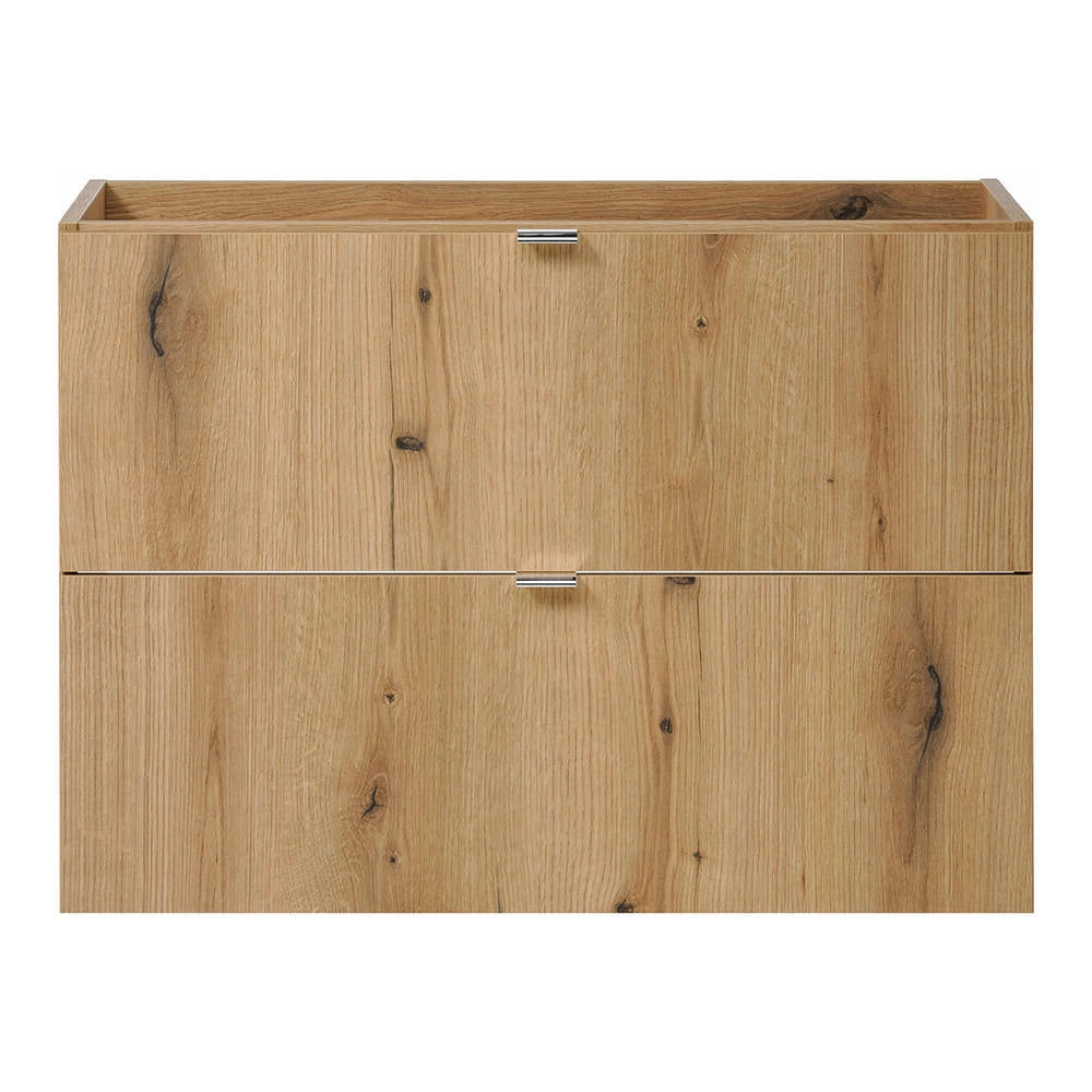 Mobile Pensile Sottolavabo Newport con Lavabo Ovale Nero 80x71x40 cm - Effetto Rovere/Nero [en.casa]