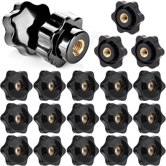 Viti a goccia a 20 pezzi - M6 x 25 mm - Rame/Plastica - Viti a goccia - Viti a goccia con flangia - Maniglia antiscivolo - Resistente alla corrosione