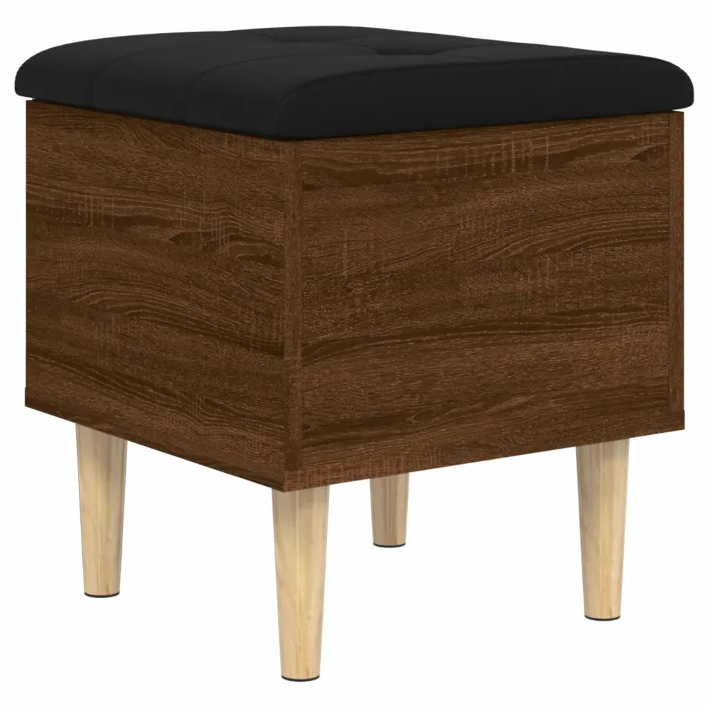 Panca Portaoggetti-Sgabello-Panca con Contenitore Rovere Marrone 42x42x46 cm Legno Multistrato
