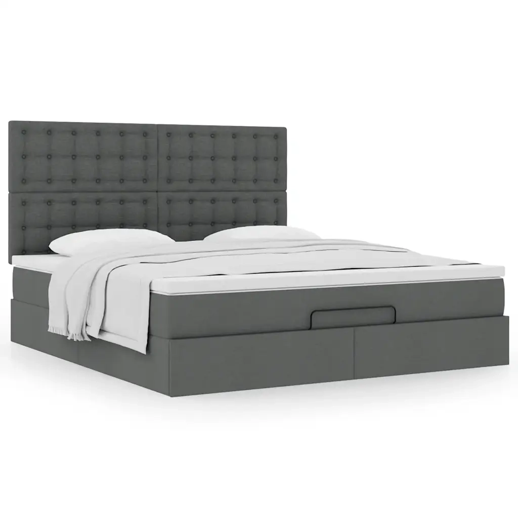 Struttura Letto Pouf con Materasso 160x200 cm in Tessuto 3313335