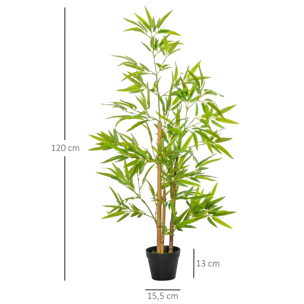 Bamb¨´ Artificiale 120cm con Tronchi Reali ¨C Xylo ¨C Verde con Vaso Nero