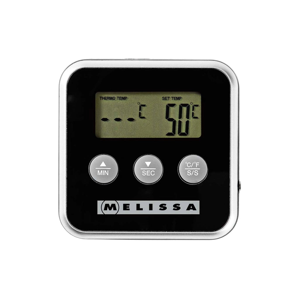 Termometro digitale da cucina con sonda remota e timer di allarme Nero / Argento MELISSA