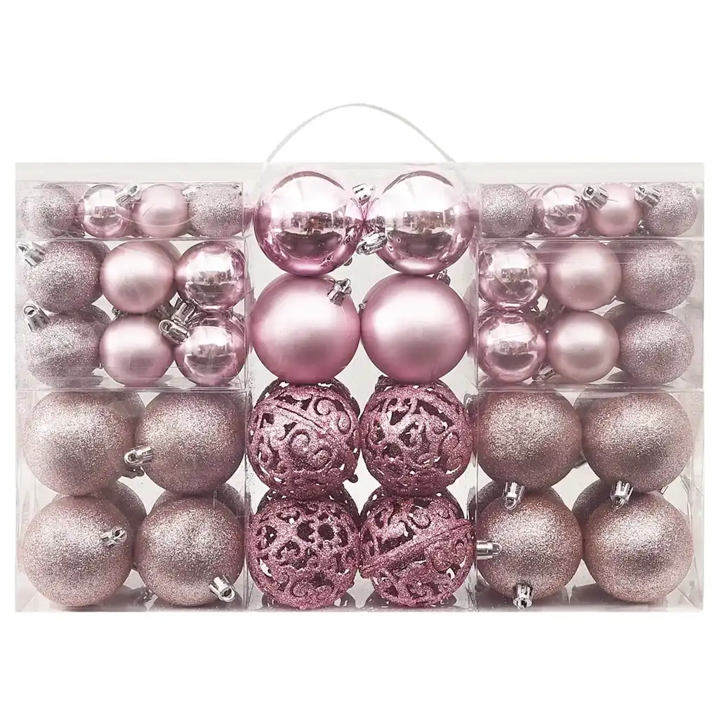 Set Palline di Natale 100 pz-Decorazioni natalizie Rosa