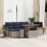 Set Divano da Giardino 7 pcs Grigio Poly Rattan 3358096