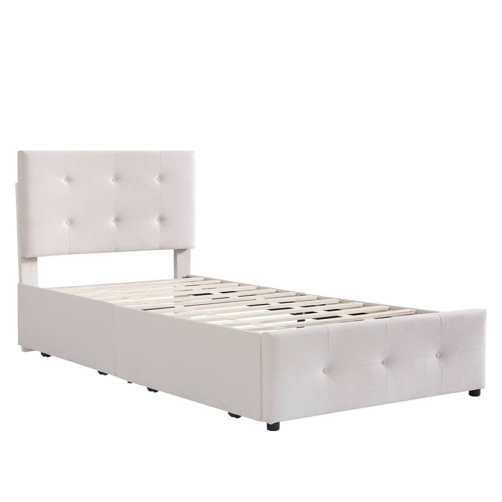 letto imbottito velluto beige 90 x 200 cm