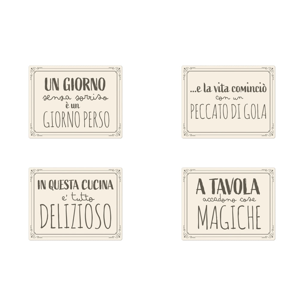TOVAGLIETTA COLAZIONE CM45X35 BEIGE CON SCRITTE