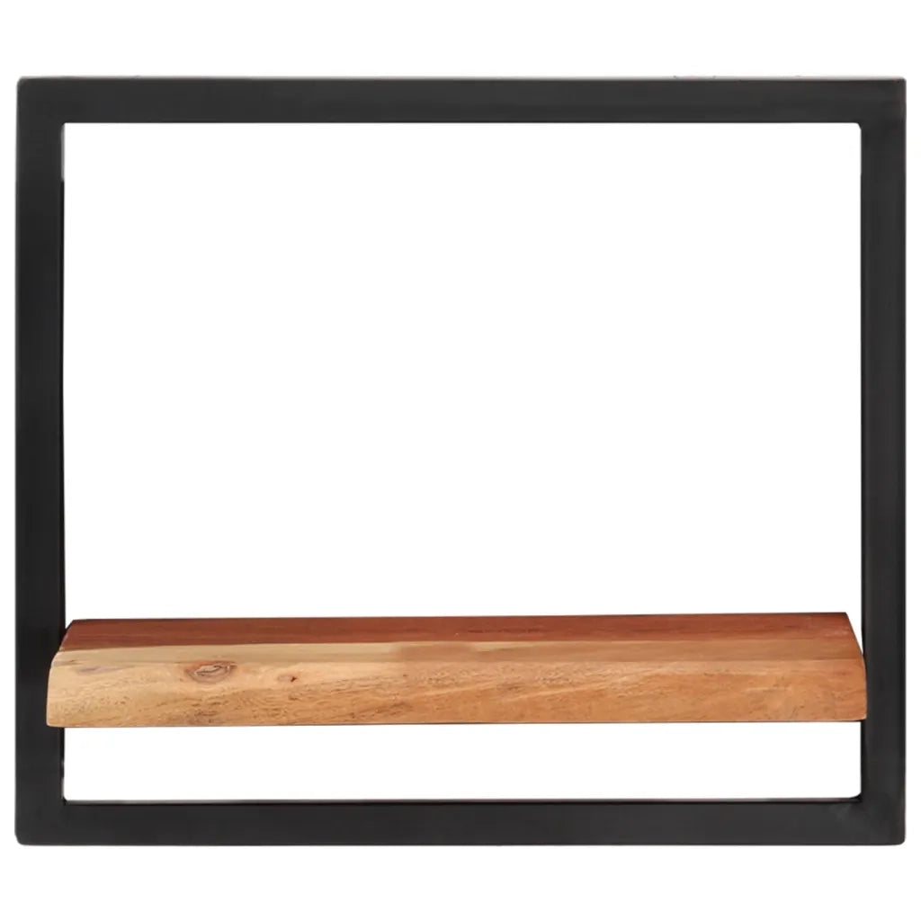 2 pz Mensole Parete | Mensola sospesa 40x24x35 cm Legno Massello Acacia e Acciaio