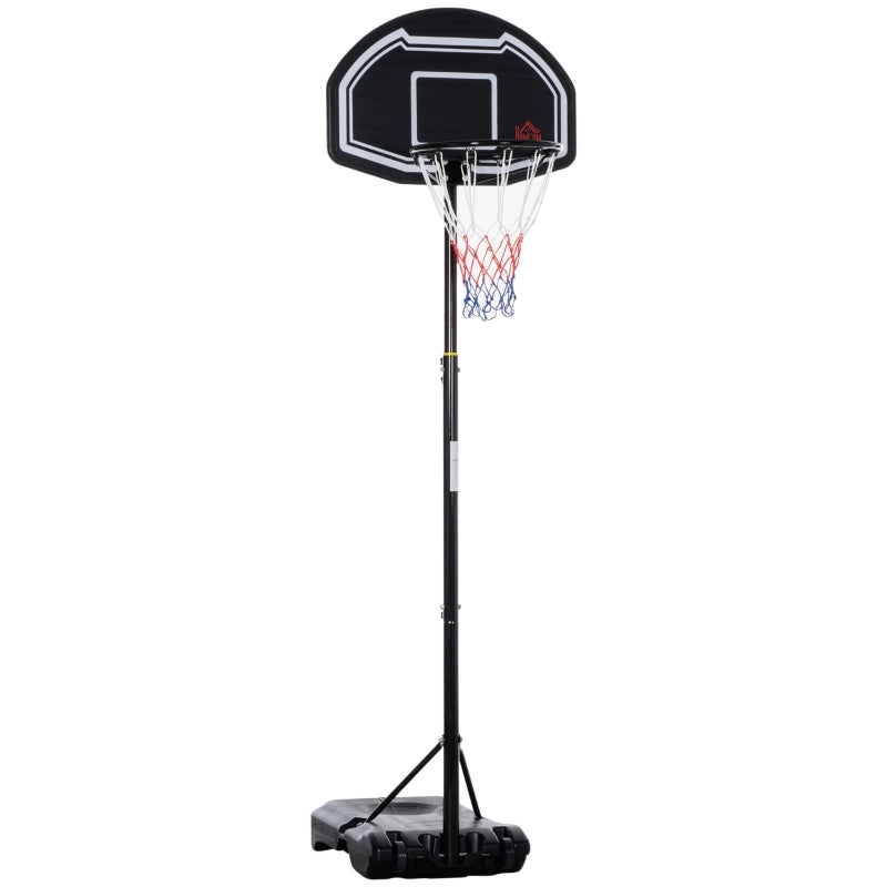Canestro da basket da esterno per ragazzi, supporto regolabile in altezza da 160 a 210 cm con ruote.