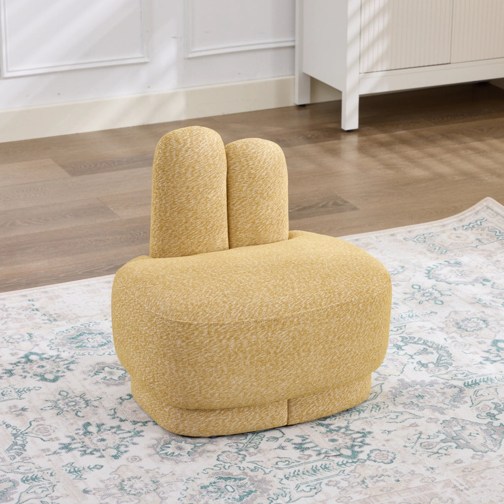 Poltrona pouf a forma di coniglio - con rivestimento morbido - per soggiorno - in tessuto giallo