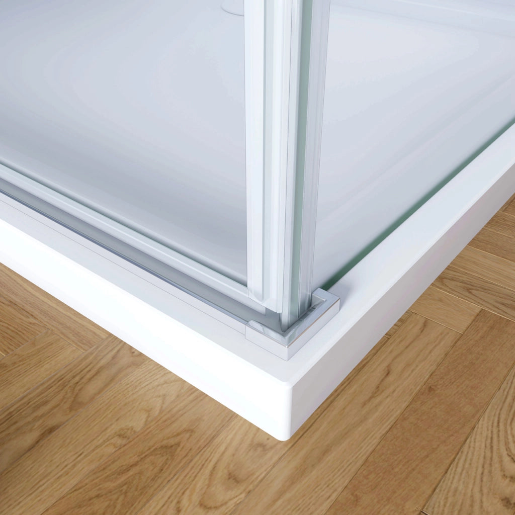195cm Box Doccia Angolare Porta Battente con Parete Fissa 70x80cm in Vetro Satinato 6mm Anticalcare Irreversibile