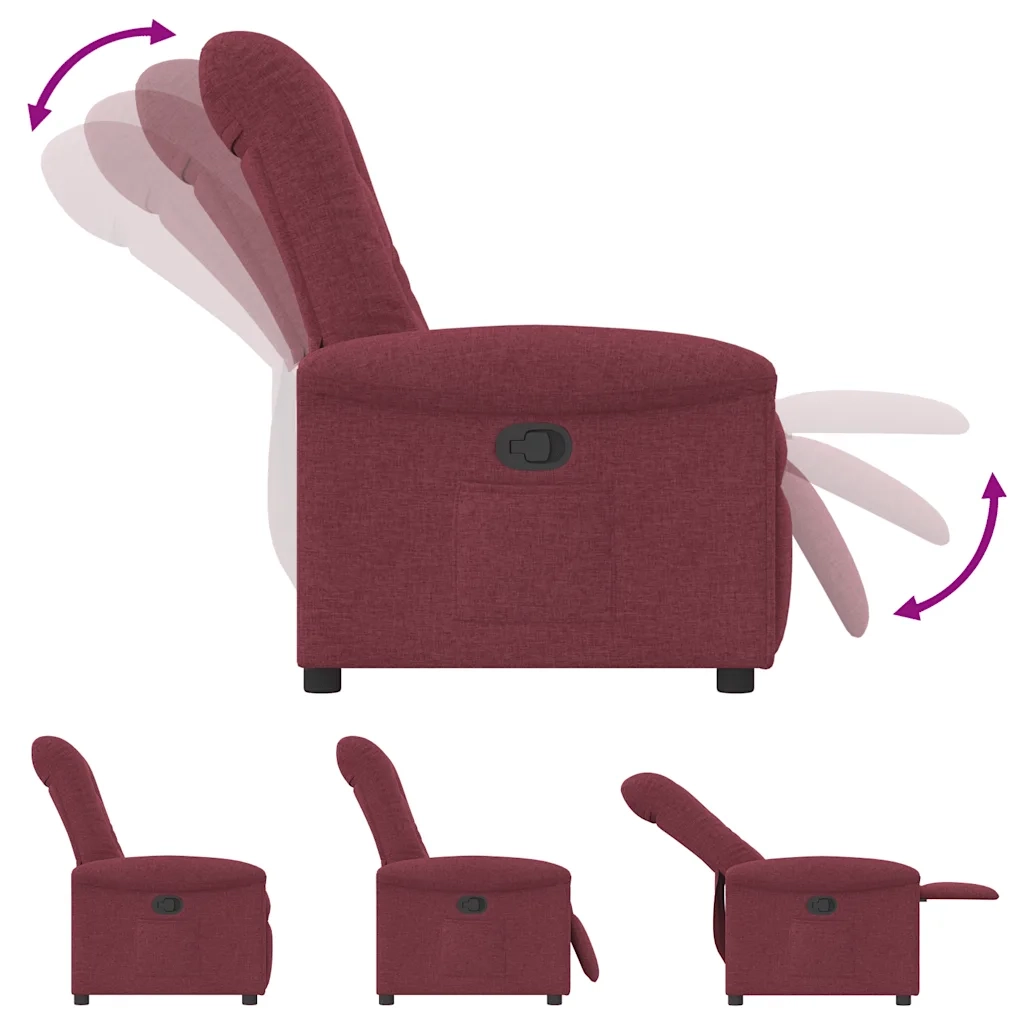 Poltrona Reclinabile in Tessuto Rosso Vino 4015619