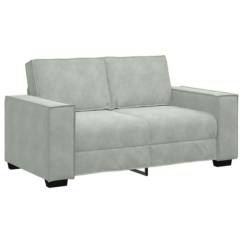 Divano a 2 Posti Grigio Chiaro 160x78x84 cm in Velluto 4105010