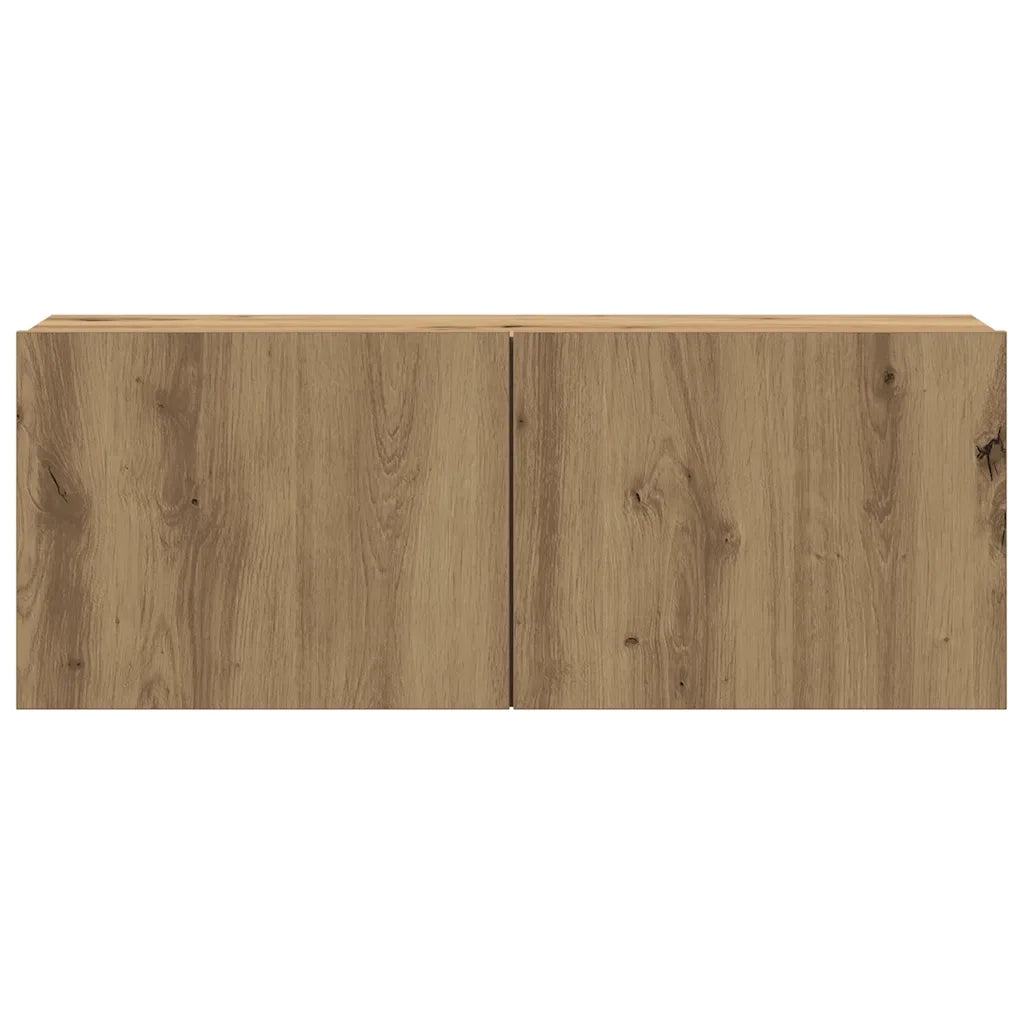 Set Mobile TV 8 pz Montato a Parete Rovere in Legno Multistrato 3328950