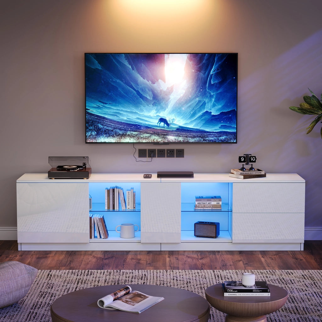 Cassettiera TV bianca in MDF; 160 cm