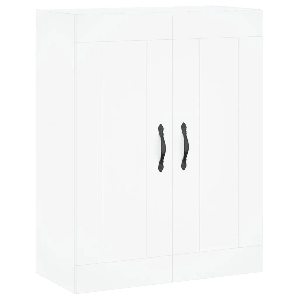 Credenza-Buffet-Armadio da cucina Bianca 69,5x34x180 cm in Legno Multistrato 759253
