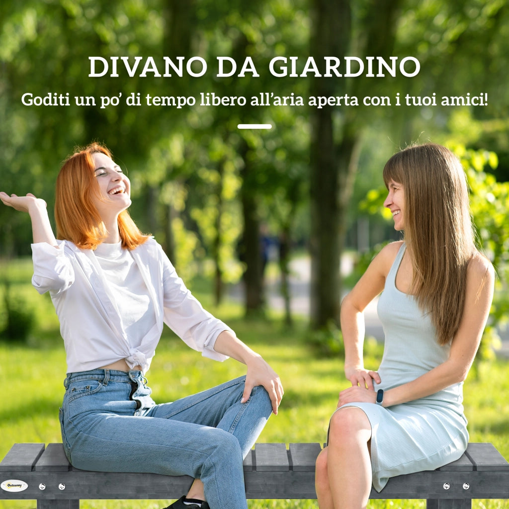 Panchina da Giardino 2 Posti ¨C Xylo ¨C Legno Abete Grigio 110x38x35cm